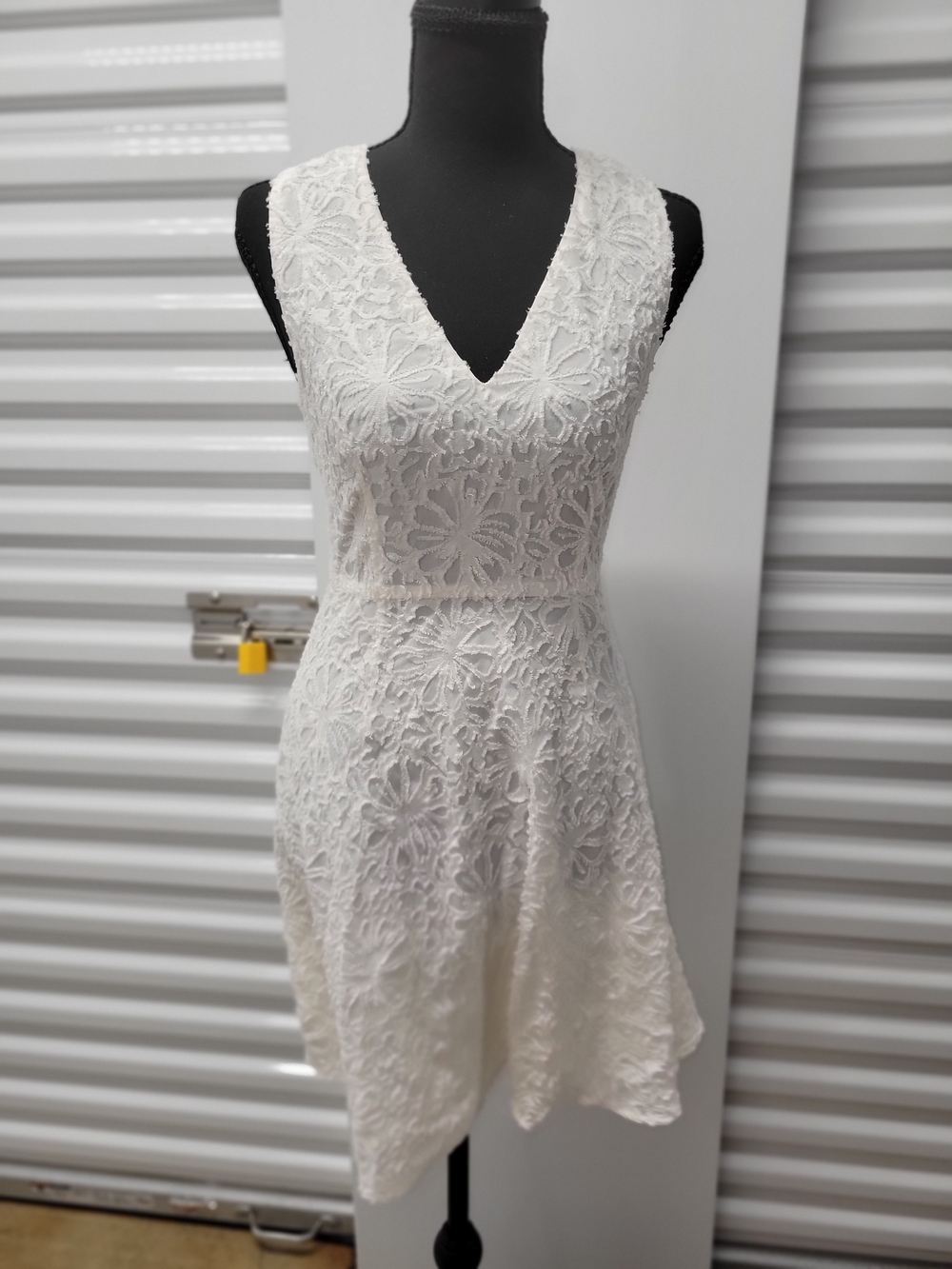 Theory Womens White Floral Cotton A-Line Shift Dress V-Neck Sleeveless Size 0